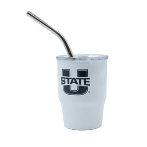 U-State 3 oz Shot Glass With Straw White